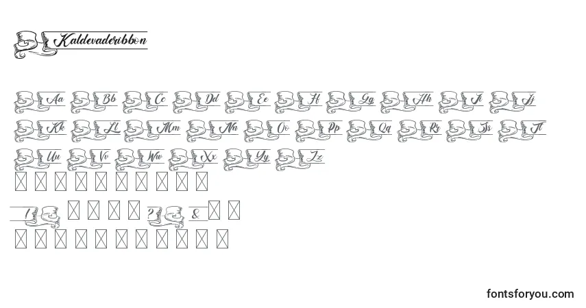 Czcionka Kaldevaderibbon – alfabet, cyfry, specjalne znaki