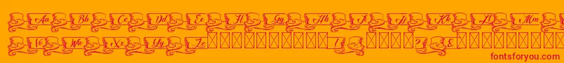 Kaldevaderibbon Font – Red Fonts on Orange Background