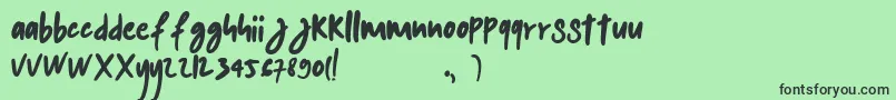 kalem Font – Black Fonts on Green Background