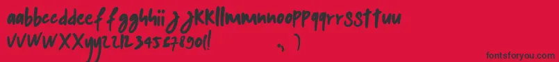 kalem Font – Black Fonts on Red Background