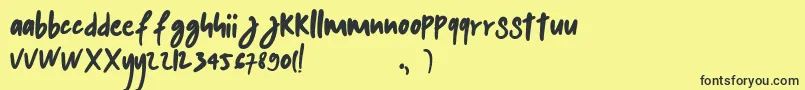 kalem Font – Black Fonts on Yellow Background