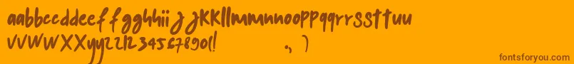 kalem Font – Brown Fonts on Orange Background
