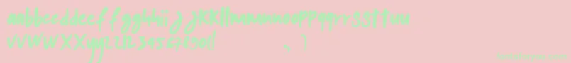 kalem Font – Green Fonts on Pink Background