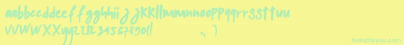 kalem Font – Green Fonts on Yellow Background