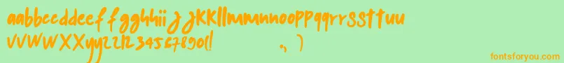 kalem Font – Orange Fonts on Green Background