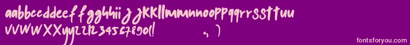 kalem Font – Pink Fonts on Purple Background