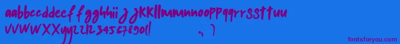 kalem Font – Purple Fonts on Blue Background