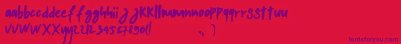 kalem Font – Purple Fonts on Red Background