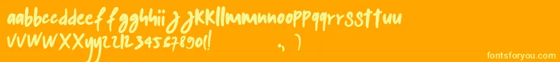 kalem Font – Yellow Fonts on Orange Background