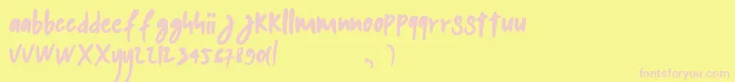 kalem Font – Pink Fonts on Yellow Background