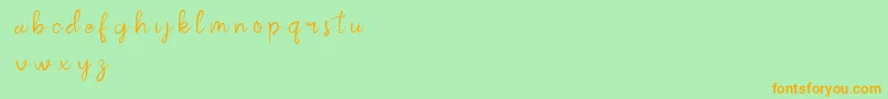 Fonte kalila script demo – fontes laranjas em um fundo verde