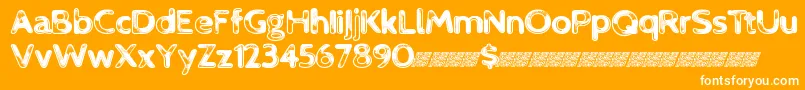 Neontech-Schriftart – Weiße Schriften auf orangefarbenem Hintergrund