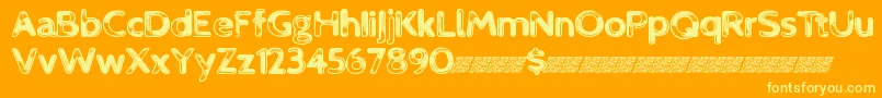 Neontech Font – Yellow Fonts on Orange Background