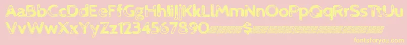 Neontech-Schriftart – Gelbe Schriften auf rosa Hintergrund