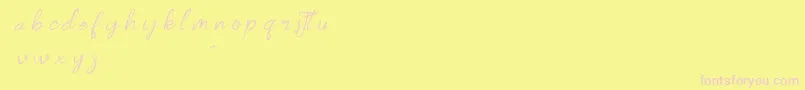 フォントkalilademo – ピンクのフォント、黄色の背景