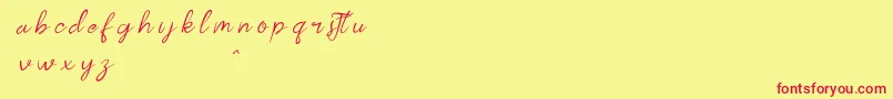 kalilademo Font – Red Fonts on Yellow Background