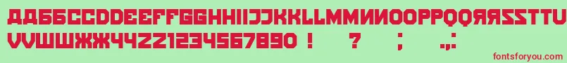 Kalinka-Schriftart – Rote Schriften auf grünem Hintergrund