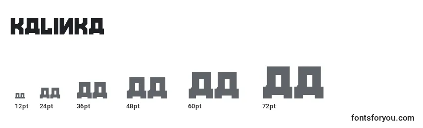 Kalinka Font Sizes