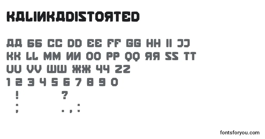 Fuente KalinkaDistorted - alfabeto, números, caracteres especiales