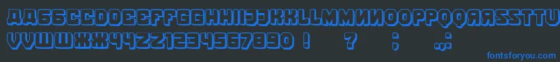 KalinkaDistorted3D Font – Blue Fonts on Black Background