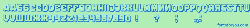 More about KalinkaDistorted3D Font KalinkaDistorted3D Font – Blue Fonts on Green Background
