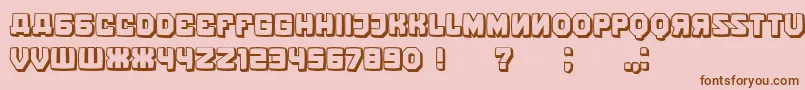 KalinkaDistorted3D Font – Brown Fonts on Pink Background