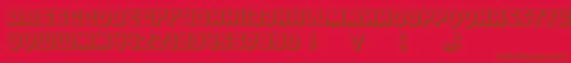 フォントKalinkaDistorted3D – 赤い背景に茶色の文字