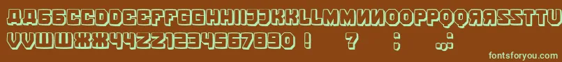 KalinkaDistorted3D Font – Green Fonts on Brown Background