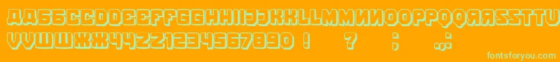 More about KalinkaDistorted3D Font KalinkaDistorted3D Font – Green Fonts on Orange Background