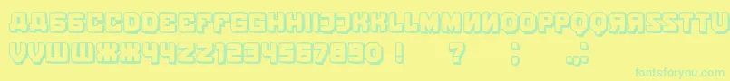 KalinkaDistorted3D Font – Green Fonts on Yellow Background