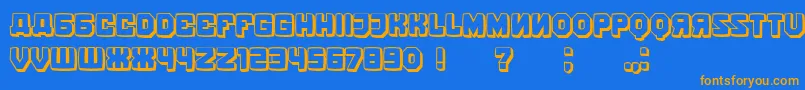 KalinkaDistorted3D Font – Orange Fonts on Blue Background