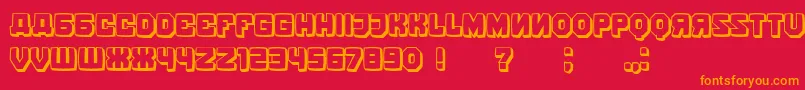 KalinkaDistorted3D Font – Orange Fonts on Red Background