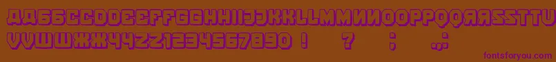 KalinkaDistorted3D Font – Purple Fonts on Brown Background