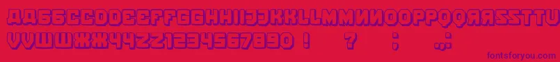 フォントKalinkaDistorted3D – 赤い背景に紫のフォント