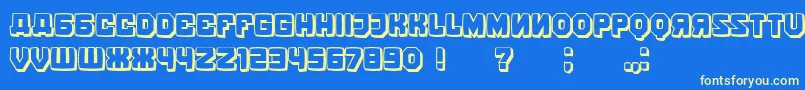 KalinkaDistorted3D Font – Yellow Fonts on Blue Background