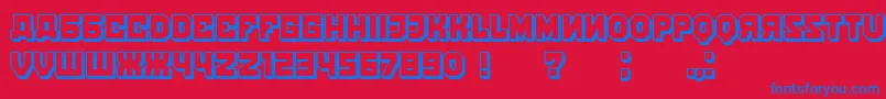 KalinkaShadow-Schriftart – Blaue Schriften auf rotem Hintergrund