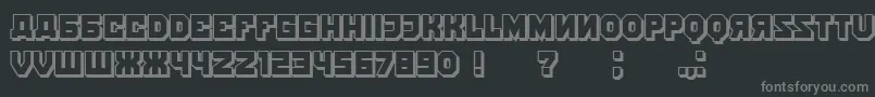 フォントKalinkaShadow – 黒い背景に灰色の文字