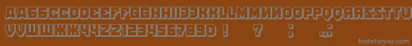 KalinkaShadow-fontti – harmaat kirjasimet ruskealla taustalla