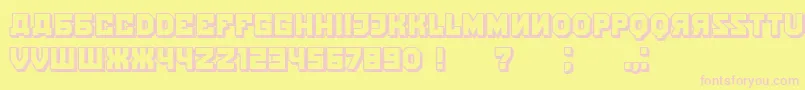 フォントKalinkaShadow – ピンクのフォント、黄色の背景
