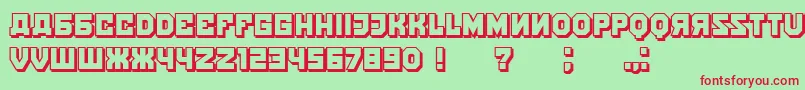 KalinkaShadow-Schriftart – Rote Schriften auf grünem Hintergrund