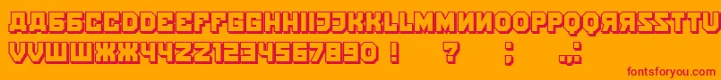KalinkaShadow-Schriftart – Rote Schriften auf orangefarbenem Hintergrund