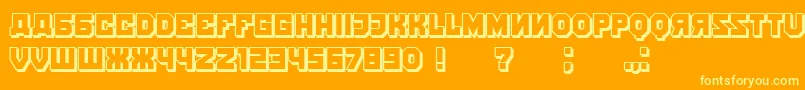 KalinkaShadow-Schriftart – Gelbe Schriften auf orangefarbenem Hintergrund