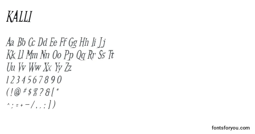 Czcionka KALLI    (131338) – alfabet, cyfry, specjalne znaki