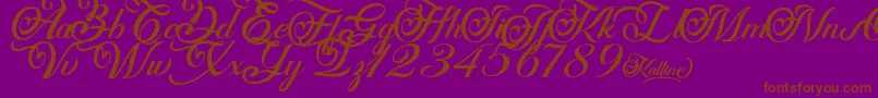 Kalline Font – Brown Fonts on Purple Background