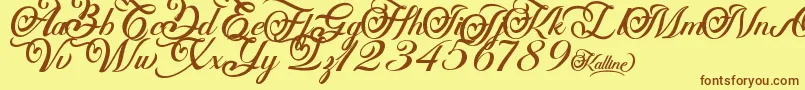 Kalline Font – Brown Fonts on Yellow Background