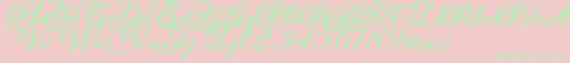 Kalline Font – Green Fonts on Pink Background