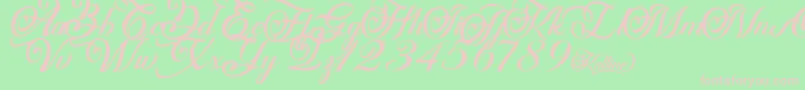 Fonte Kalline – fontes rosa em um fundo verde