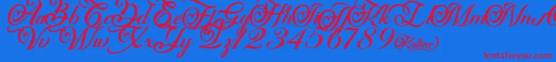 Fonte Kalline – fontes vermelhas em um fundo azul