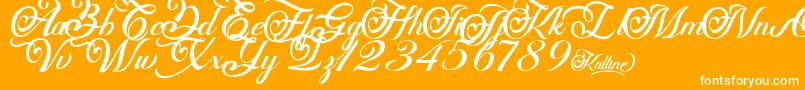 More about Kalline Font Kalline Font – White Fonts on Orange Background