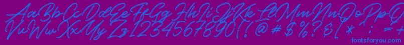 Kallisa Font – Blue Fonts on Purple Background